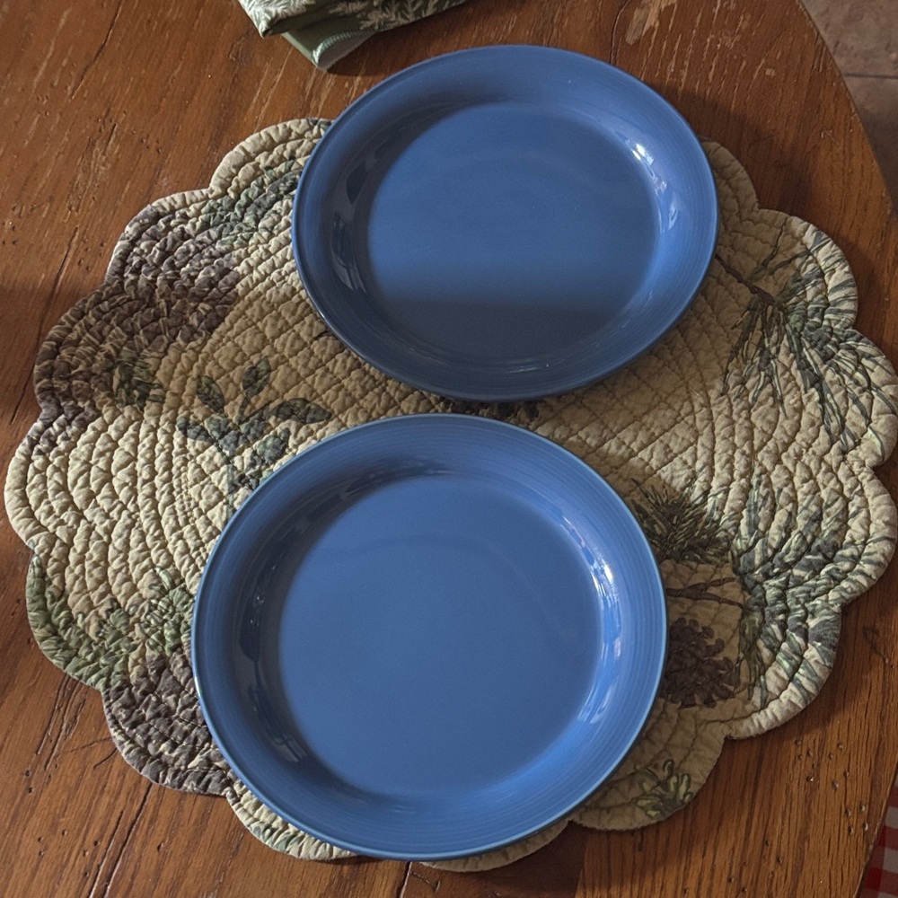 Set of 2 Nancy Calhoun Sky Blue Salad Plates